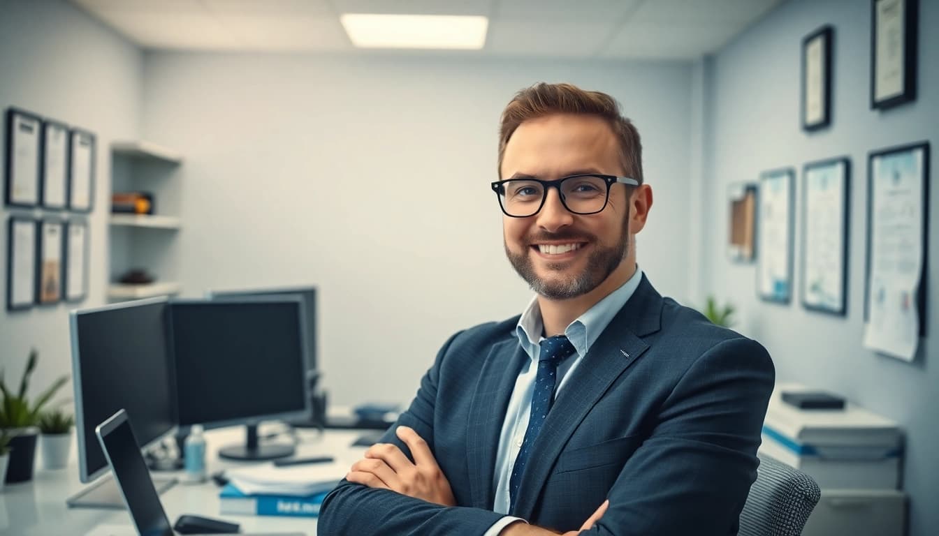 Kfz Gutachter Düsseldorf providing expert advice in a professional office setting