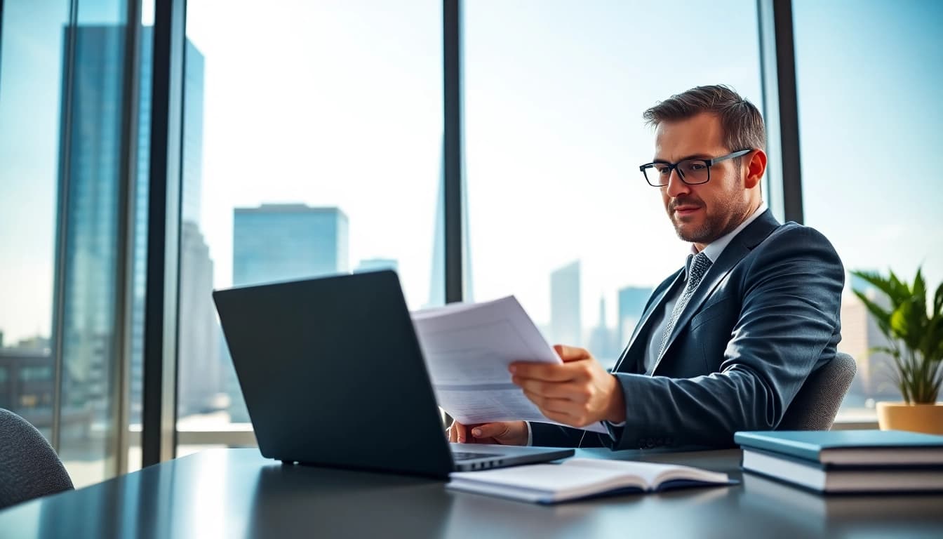 Headhunter Schweiz berät einen Klienten in einem modernen Büro.