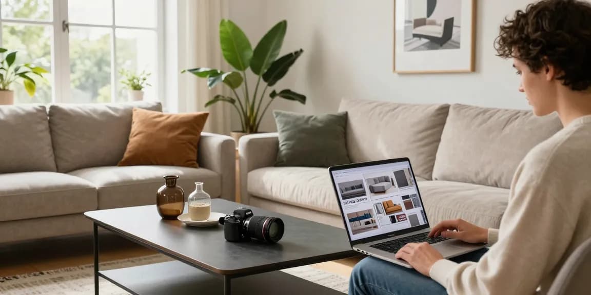 Entdecken Sie stilvolle Optionen für Möbel online bestellen in einem gemütlichen modernen Wohnzimmer.