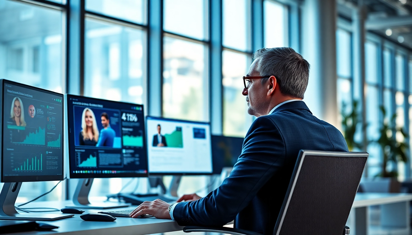 Headhunter IT in a modern office, effectively communicating with a candidate.