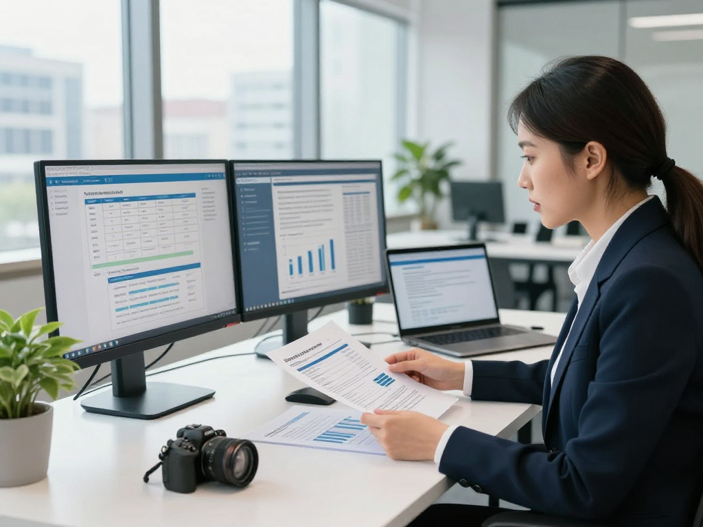 Wissen / Blog-Hub über Datenschutz und Compliance in B2B-Umgebungen in einem modernen Büro.