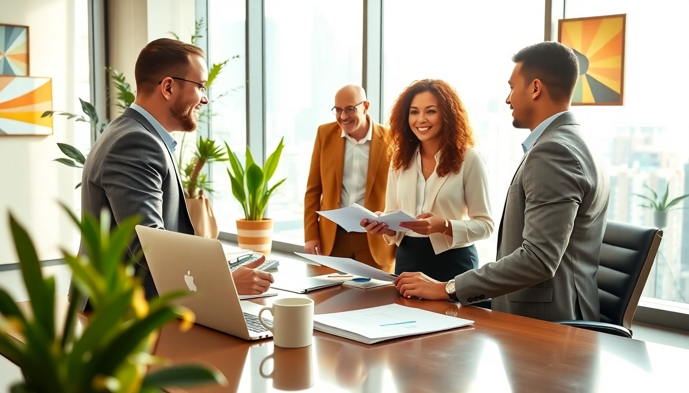 Headhunter Schweiz berät klienten in elegantem büro mit modernem design.