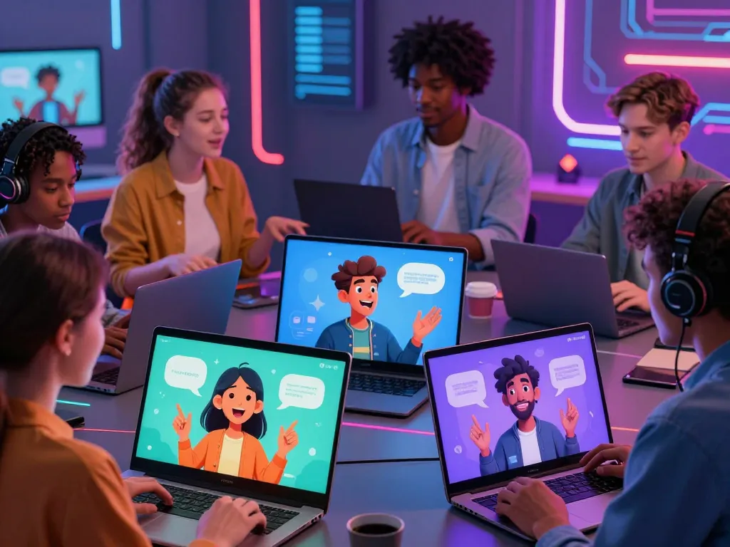 Engaging scene of users experiencing character ai nsfw with vibrant digital avatars and interactive technology.