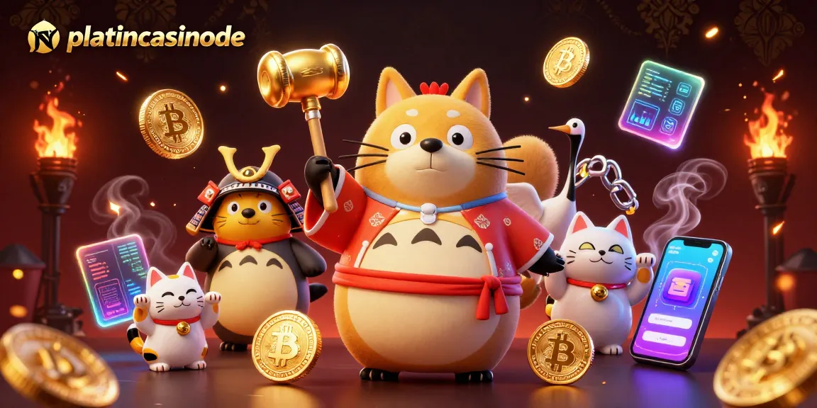 Experience the excitement of platincasinode with vibrant 3D characters celebrating wins in a digital casino.