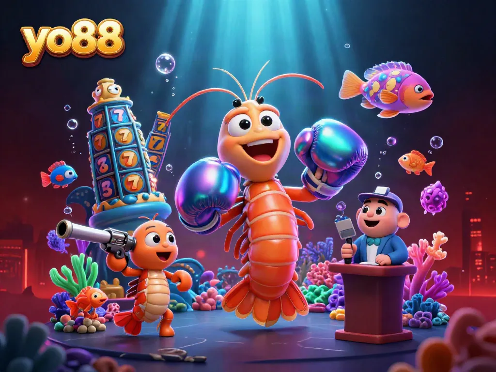 Experience thrilling fish shooting gameplay in yo88 with vibrant colors and intense underwater action.