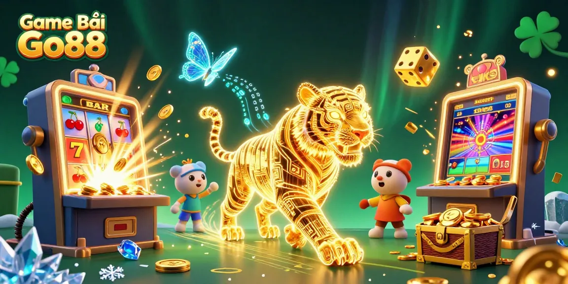 Experience thrilling gameplay with Game Bài Go88, showcasing vibrant characters and action-packed casino elements.