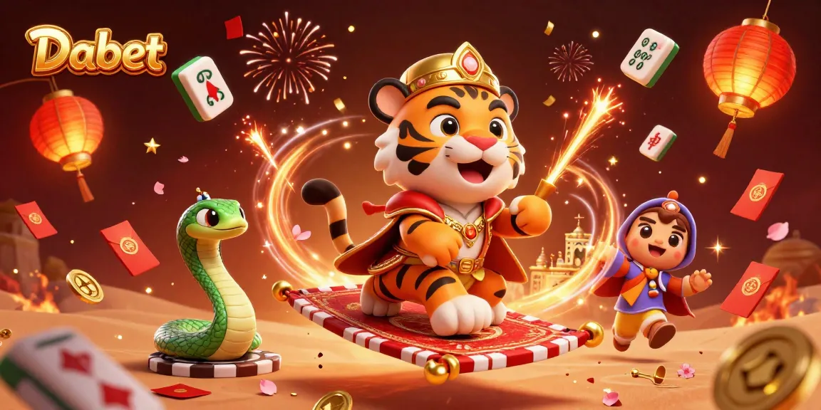 Dabet highlights casino excitement with a sultan and magical elements in a vibrant 3D scene.