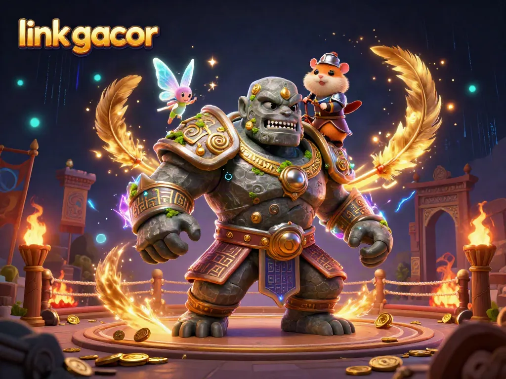 Experience the thrill of winning with the dynamic scene featuring link gacor and magical casino elements.