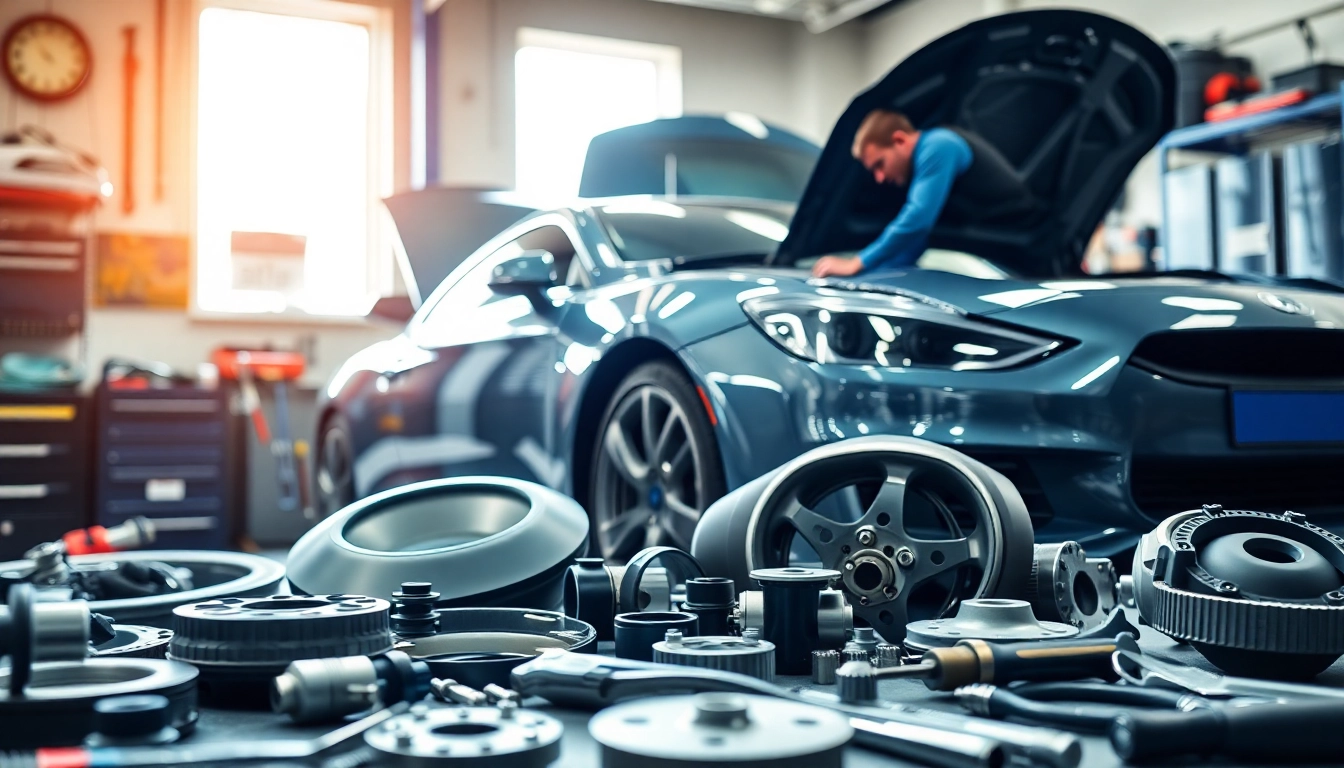 Mechanic repairing Auto Kufen in a professional workshop with tools and equipment.