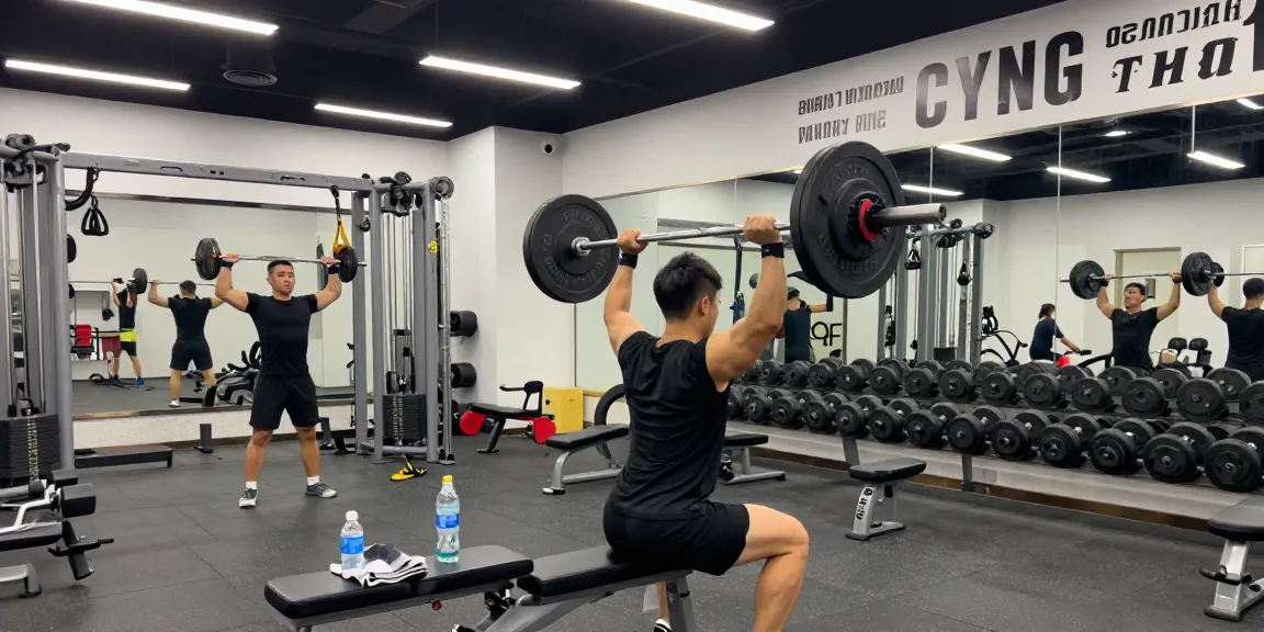 Anabolika Shop - Bodybuilder trainiert intensiv im Fitnessstudio mit Gewichten.